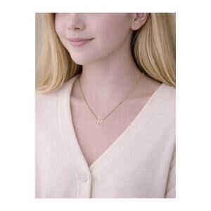 18K Gold Plated Initial Necklace – Letter M - for Teens & Women